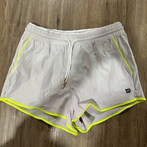 Wilson Women's Bowery Court White Shorts with Neon Markings